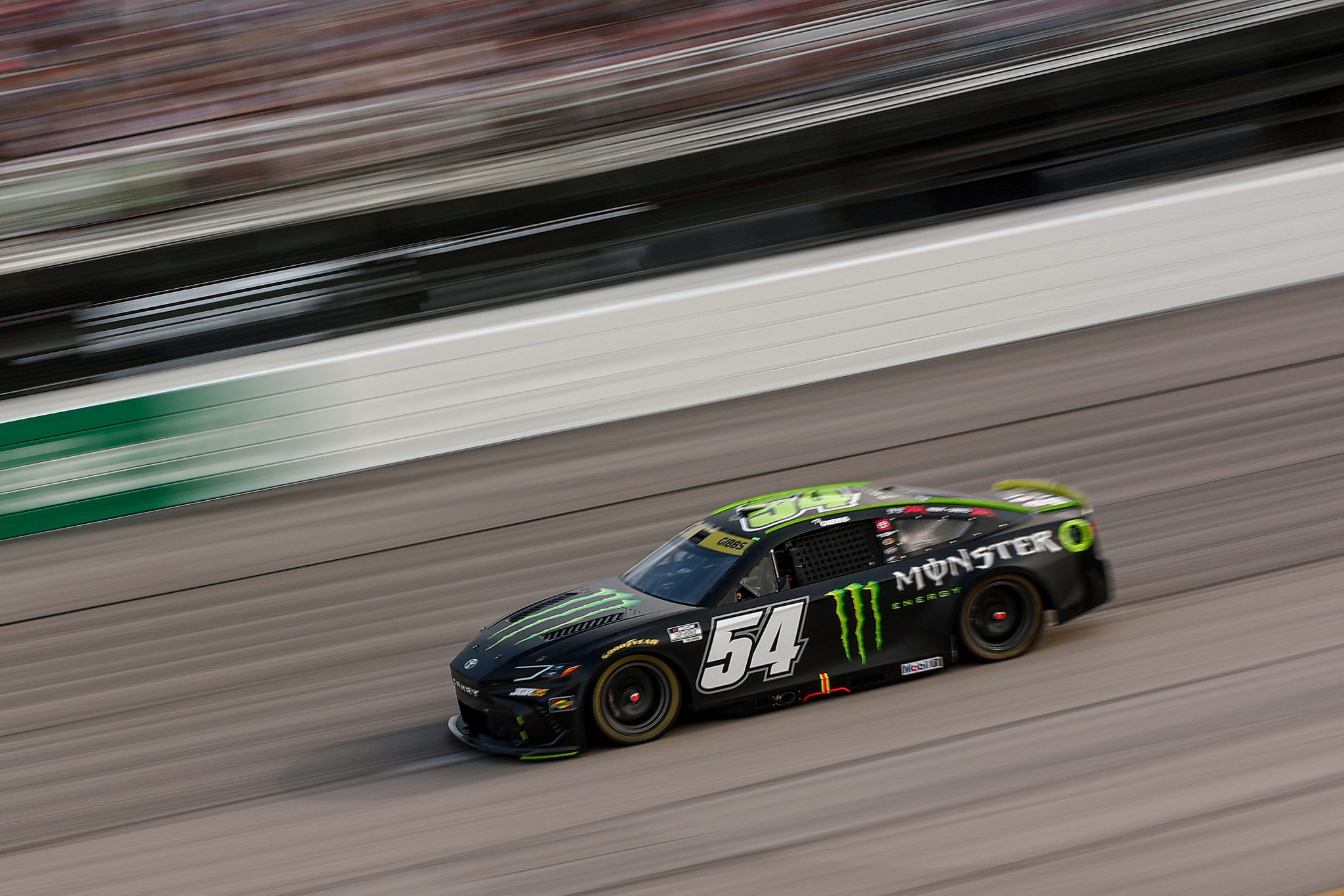 DARLINGTON, SOUTH CAROLINA - SEPTEMBER 06: Ty Gibbs, driver of the #54 Monster Energy Toyota, drives during the NASCAR Cup Series Cook Out Southern 500 at Darlington Raceway on September 06, 2026 in Darlington, South Carolina. (Photo by Meg Oliphant/Getty Images) | Getty Images