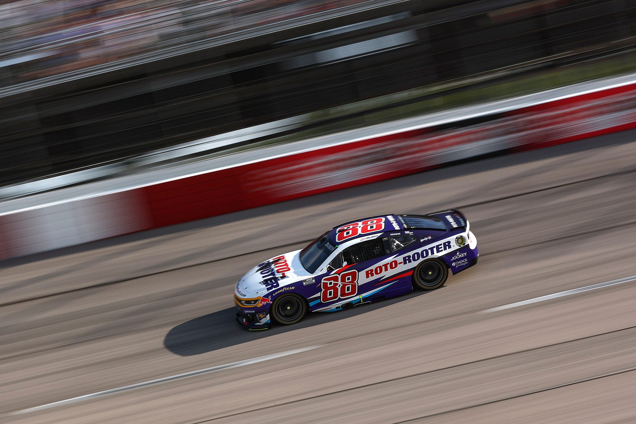 DARLINGTON, SOUTH CAROLINA - SEPTEMBER 06: Connor Zilisch, driver of the #88 Roto-Rooter Chevrolet, drives during the NASCAR Cup Series Cook Out Southern 500 at Darlington Raceway on September 06, 2026 in Darlington, South Carolina. (Photo by Meg Oliphant/Getty Images) | Getty Images