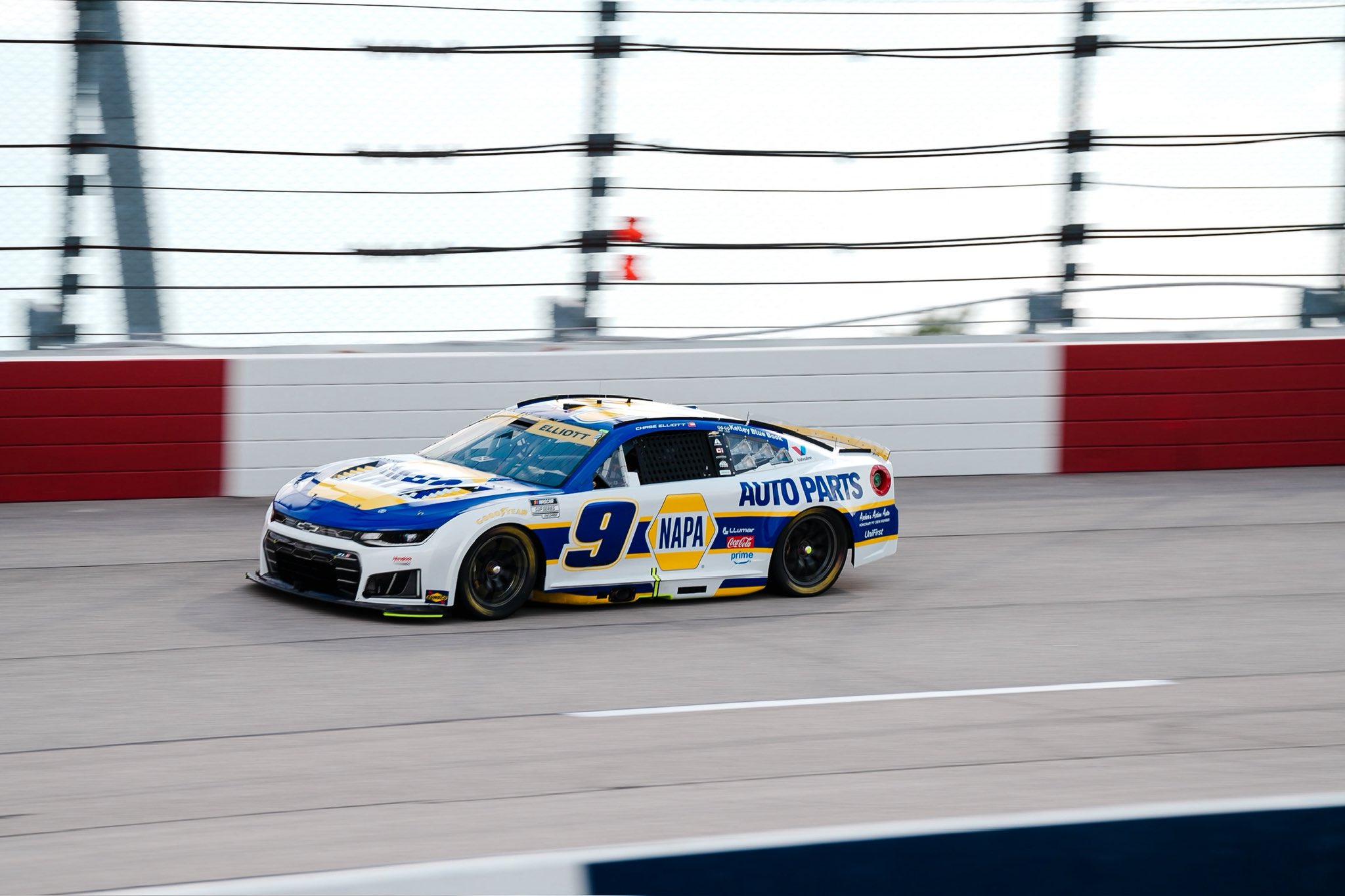 DARLINGTON, SOUTH CAROLINA - SEPTEMBER 06: Chase Elliott, driver of the #9 NAPA Auto Parts Chevrolet drives during the NASCAR Cup Series Cook Out Southern 500 at Darlington Raceway on September 06, 2026 in Darlington, South Carolina. (Photo from Hendrick Motorsports)