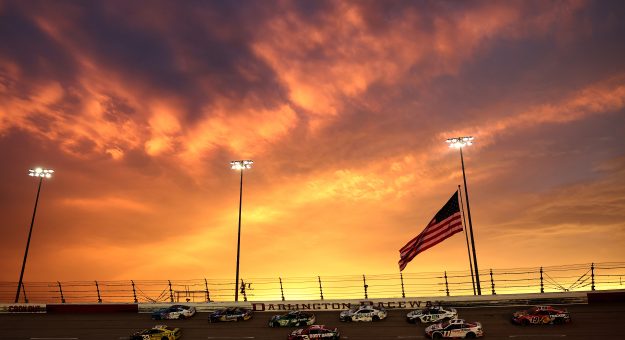 DARLINGTON, SOUTH CAROLINA - SEPTEMBER 06: A general view of racing during the NASCAR Cup Series Cook Out Southern 500 at Darlington Raceway on September 06, 2026 in Darlington, South Carolina. (Photo by Meg Oliphant/Getty Images) | Getty Images