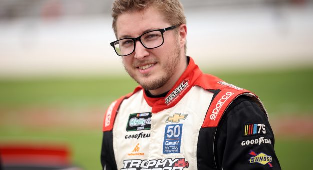 FORT WORTH, TEXAS - MAY 01: Garrett Smithley, driver of the #0 Trophy Tractor Chevrolet, looks on during the during qualifying for the NASCAR O'Reilly Auto Parts Series Andy's Frozen Custard 340 at Texas Motor Speedway on May 01, 2026 in Fort Worth, Texas. (Photo by James Gilbert/Getty Images) | Getty Images